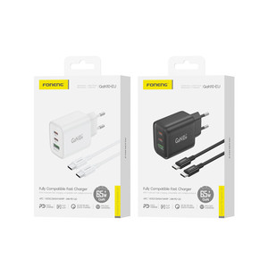 FONENG多機能PD65wGANKR保護接地プラグKCKCC認定携帯電話ラップトップ2 Usb CAポート高速壁充電器 - Product Image 6