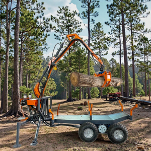 High Quality Logging <strong>Timber</strong> Trailer with Automatic Crane Loader Grapple Engine <strong>Timber</strong> Log Splitter Trailer - Product Image 6