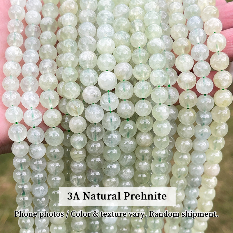 3A Natural Green Prehnite Beads