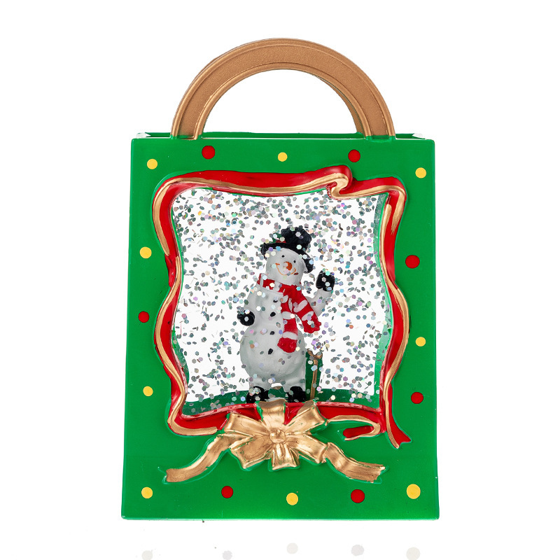 Bolso de mano pequeño verde-muñeco de nieve llamada-7,5 cm * 4cm * 11,5 cm