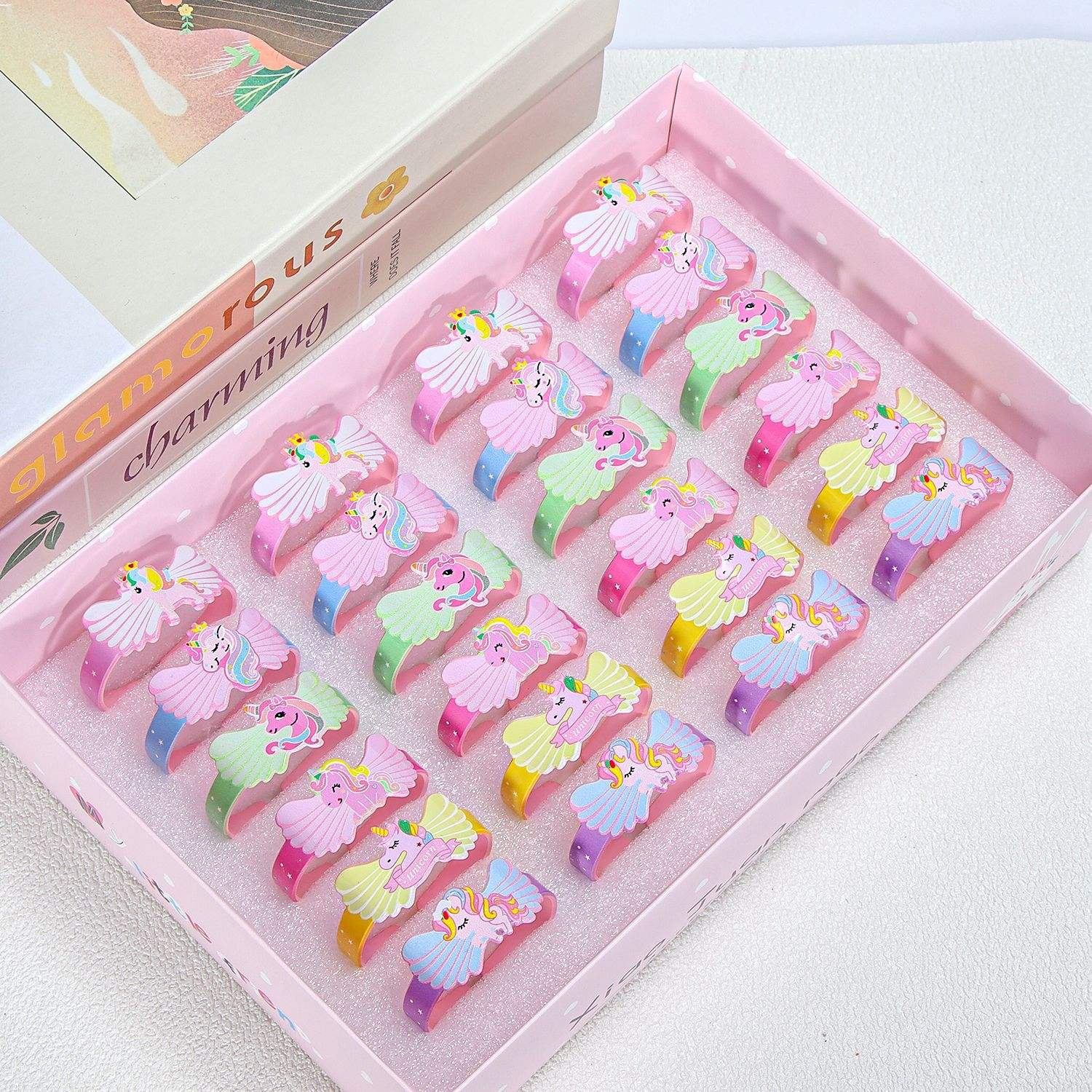 1ชิ้นสายรัดข้อมือเด็กลายการ์ตูนยูนิคอร์น3ชิ้น