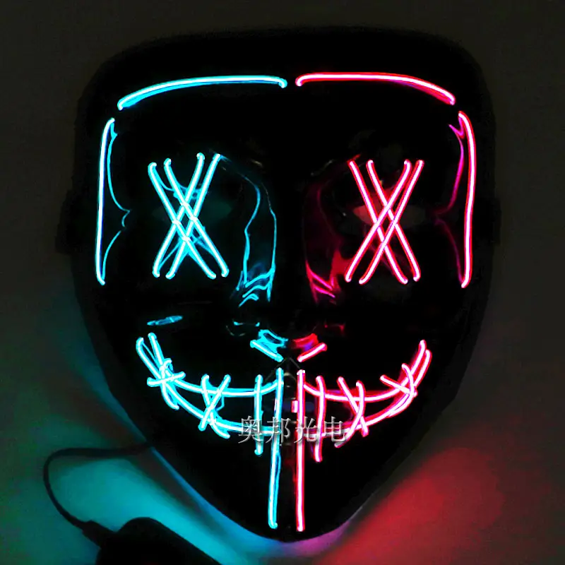 Alloween-Máscara de alambre para fiesta, máscara que brilla en la oscuridad