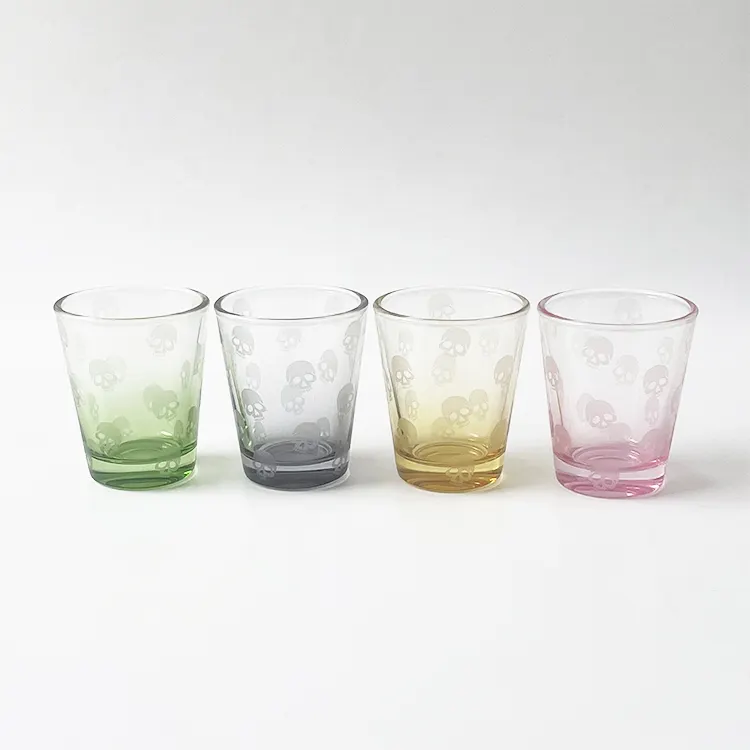 Op Maat Gemaakt Logo Highball Drinken Sublimatie Blanks Geleidelijk Kleuren Zware Basis Koffiebar Levert Whisky Shot Glazen