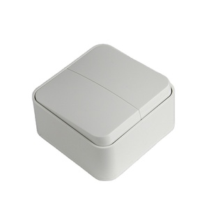 European Standard PC Electrical Surface Mounted Big Push Button Wall <strong>Switch</strong> 2 Gang 1 Way - Product Image 3
