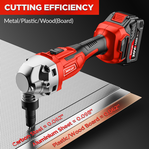 قاطع معادن لاسلكي 16 قياس لقطع الصفائح المعدنية بسرعة 1900 دورة في الدقيقة مع محرك بدون فرش وشفرات قابلة للاستبدال لقطع الألومنيوم والفولاذ المقاوم للصدأ - Product Image 3