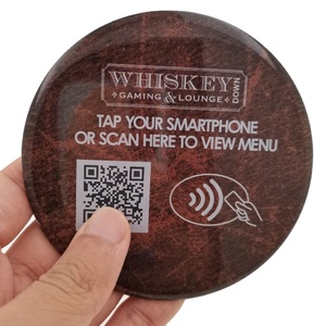 עמיד למים NFC אפוקסי תפריט dia 100mm עם <span class=keywords><strong>QR</strong></span> קוד עבור ההזמנה במסעדה