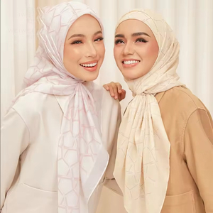 Bán Buôn Thiết Kế Đồng Bằng In Vuông Tudung Bawal Hồi Giáo Phụ Nữ Bông Voile Dân tộc Khăn Choàng Khăn Choàng Hijab - Product Image 4