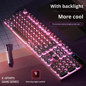 Wholesale New Style Wired RGB Backlit <strong>Keyboard</strong> Punk Color-Blocking USB Gaming Mechanic Feel for PUBG Laptop <strong>Computer</strong> - Product Image 4