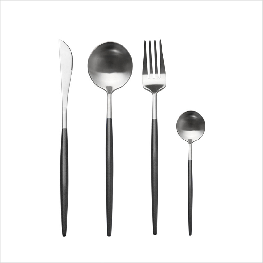 silver+black handle