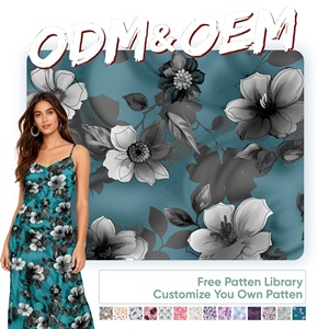 Polyester tại chỗ tay cảm thấy mềm mại voan hoa thiết kế in kỹ thuật số cho womenswear vải may mặc - Product Image 1