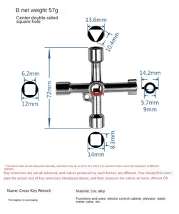 Çok fonksiyonlu 4 yollu alaşım üçgen/kare 4 In 1 servis programı çapraz üçgen/kare su anahtarı tren elektrik asansör için - Product Image 6