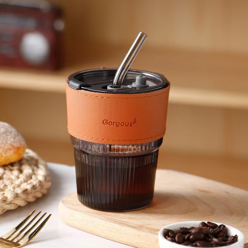 vertical bar dark green + cup cover + lid + straw + color box.