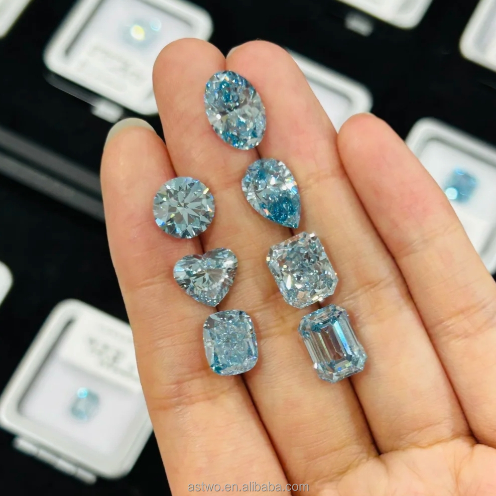Diamant de laboratoire bleu + Certificat