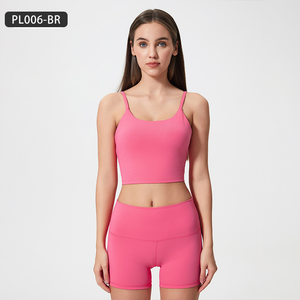 New Women's Yoga Top with Built-in Bra - Sports Bra with Removable Padding, Thin Straps &amp; Backless Design Workout <strong>Tank</strong> Top - Product Image 3