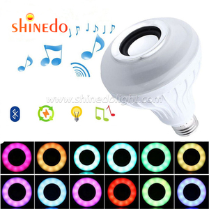 12W RGB ampul LED lamba E27 kablosuz hoparlör akıllı Led ışık uzaktan kumanda ile - Product Image 6
