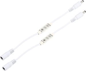 ESann LED Strip Dimmer,12V a 24V 3 Teclas Mini Brillo Controlador Ajustable Lámpara Interruptor con Enchufes de CC