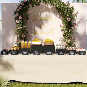 Đen Acrylic <span class=keywords><strong>Riser</strong></span> Cube thiết lập của 8 vuông thực phẩm tráng miệng hiển thị đứng cho tự chọn - Product Image 3