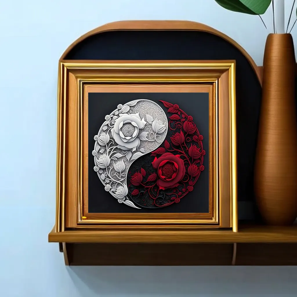 1pc 30x30cm/11.8x 11.8in Full Drill Arte Diamante 5D Pintura Diamante Set Frame Rose Flower Diamante Bordado Ponto Cruz Imagem
