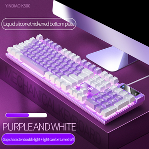 Teclado de 104 teclas para juegos, periféricos deportivos electrónicos para ordenador de escritorio y portátil, con cable, Color a juego, retroiluminado, sensación mecánica - Product Image 5