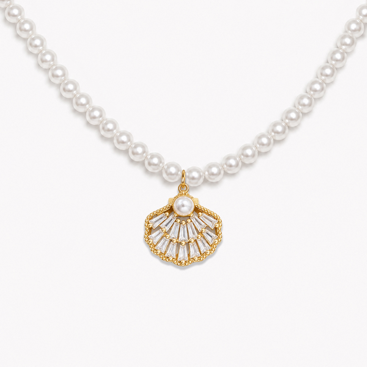 Pearl CZ Shell Golden