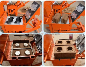 Máquina de fabricación de bloques de arcilla de la india, mini máquina manual de QTS2-40 para hacer ladrillos - Product Image 6
