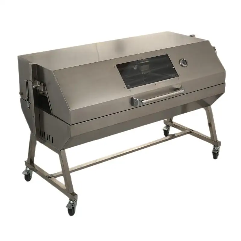 Barbecue au charbon de bois en acier inoxydable, grill pour barbecue, rôtissoire à broche pour cochon d'agneau, g