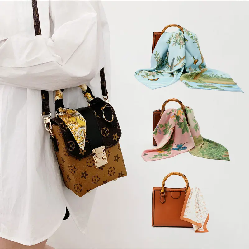 2023新しい韓国のファッショナブルなスタイル春/夏の装飾的なツイルバッグスカーフシルクジャージースカーフ