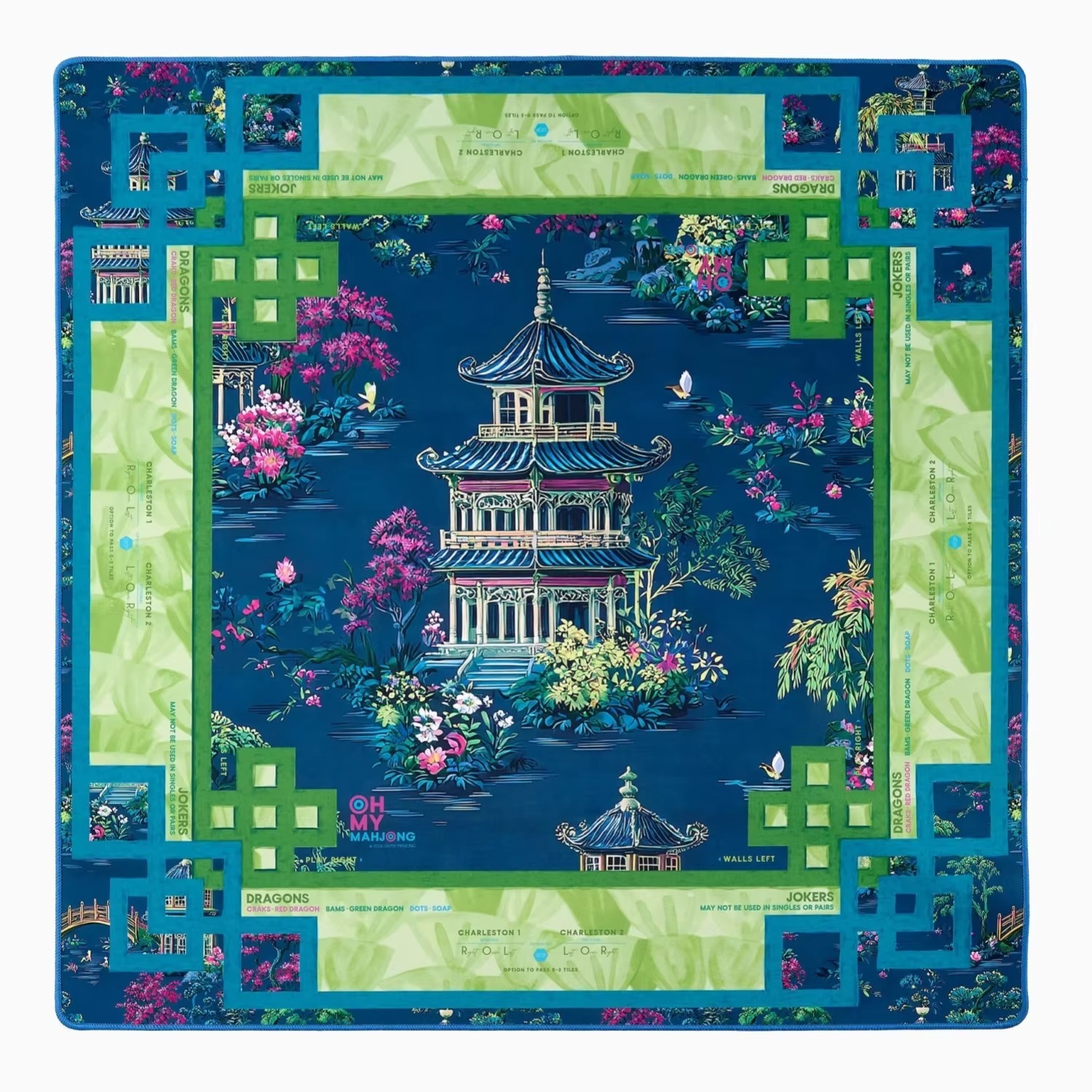 Oriental Pagoda Navy Green