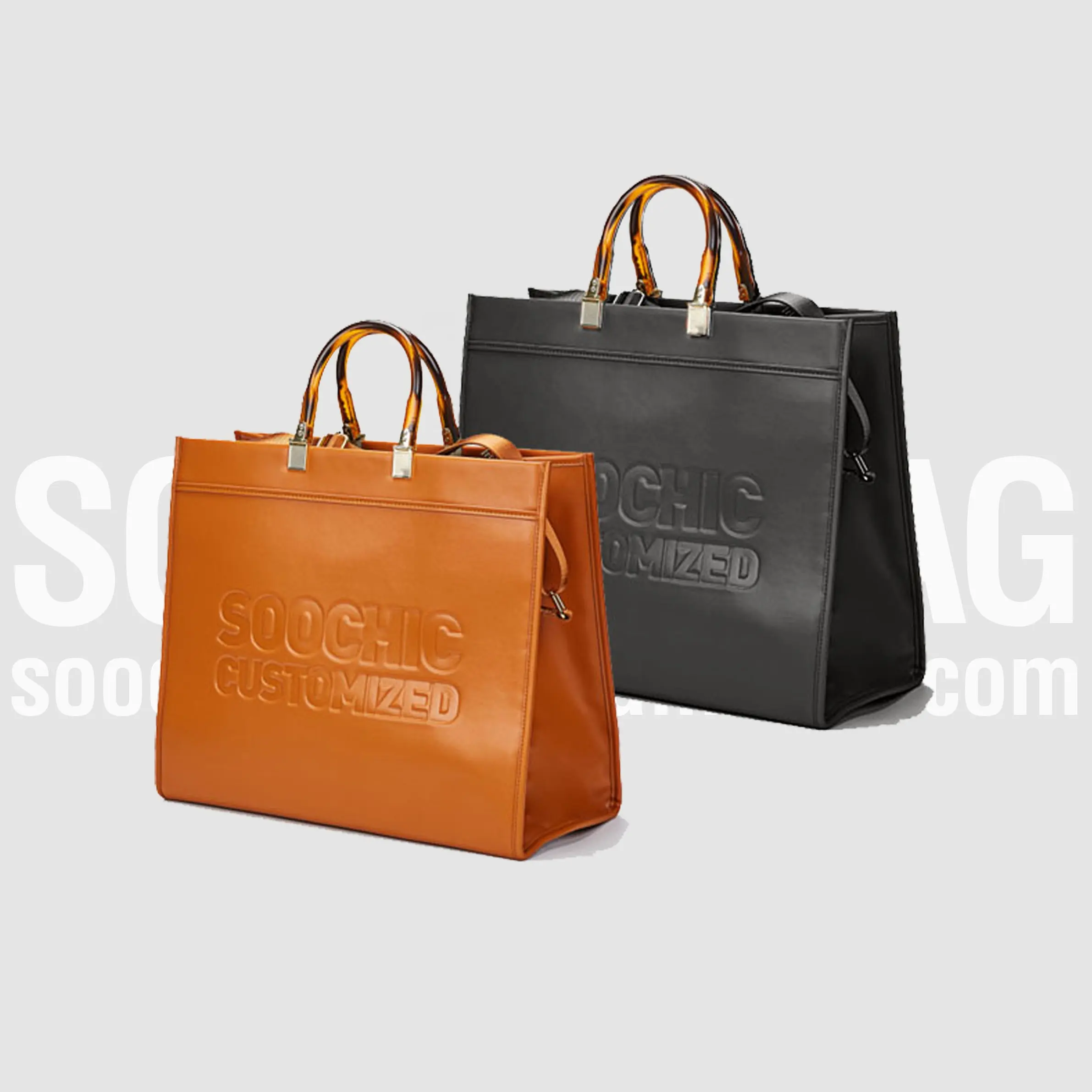 Custom Logo Luxury Embossed Square Leather womens Tote shoulder bags for Women Purses and handbags