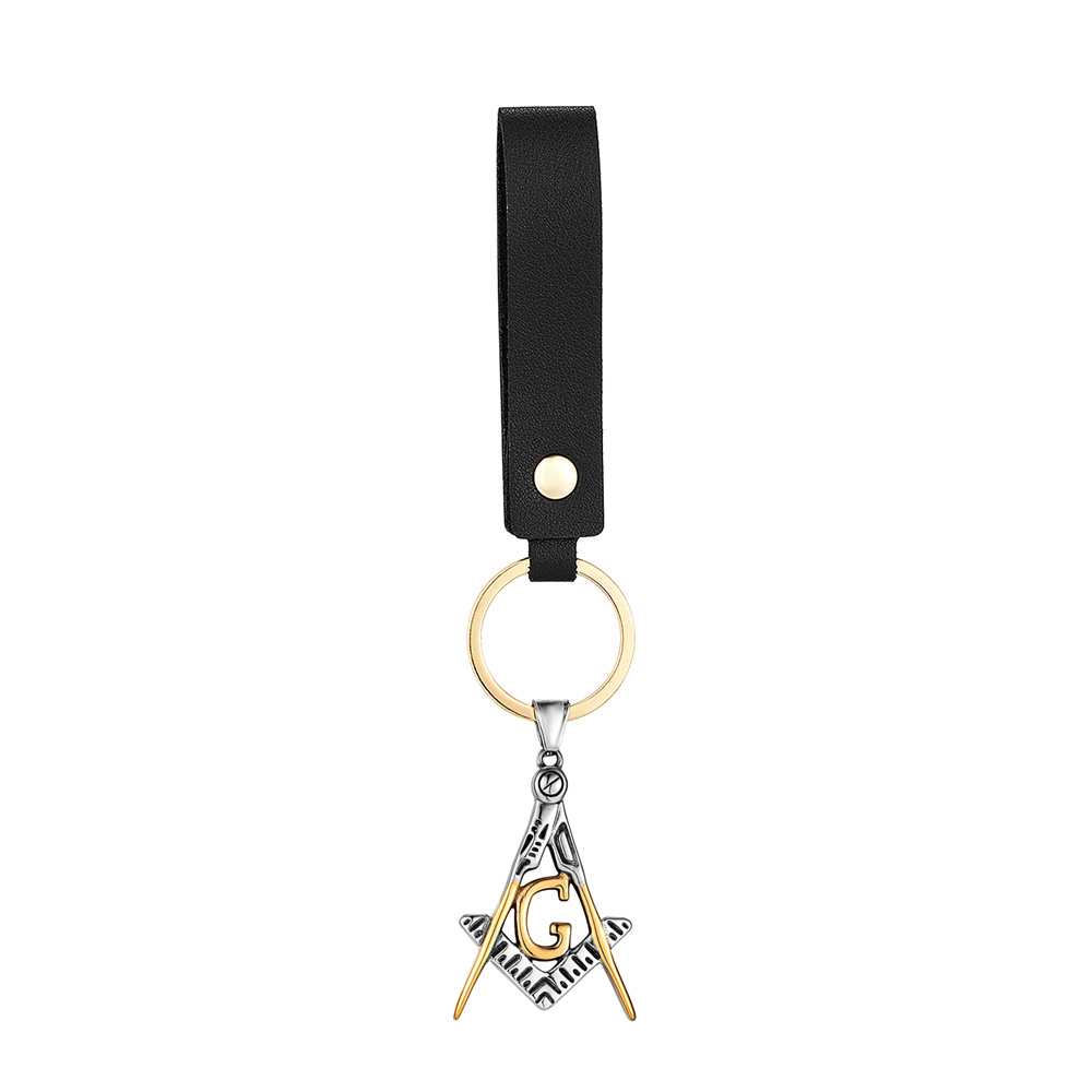 Pendentif bicolore avec cordon en cuir