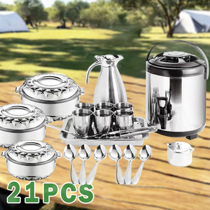28 PCS Family Use Stainless Steel 410 Cookware <strong>Set</strong> 21pcs Kitchen Cooking Pot and Water Kettle Dinnerware Pots Cookware <strong>Sets</strong> - Product Image 4