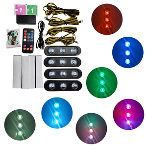 USB 12 LEDs แฟลชโหมดเสียงการควบคุมระยะไกลภายใน RGB รถแสงดาวแถบไฟ RGB นำแสง - Product Image 1