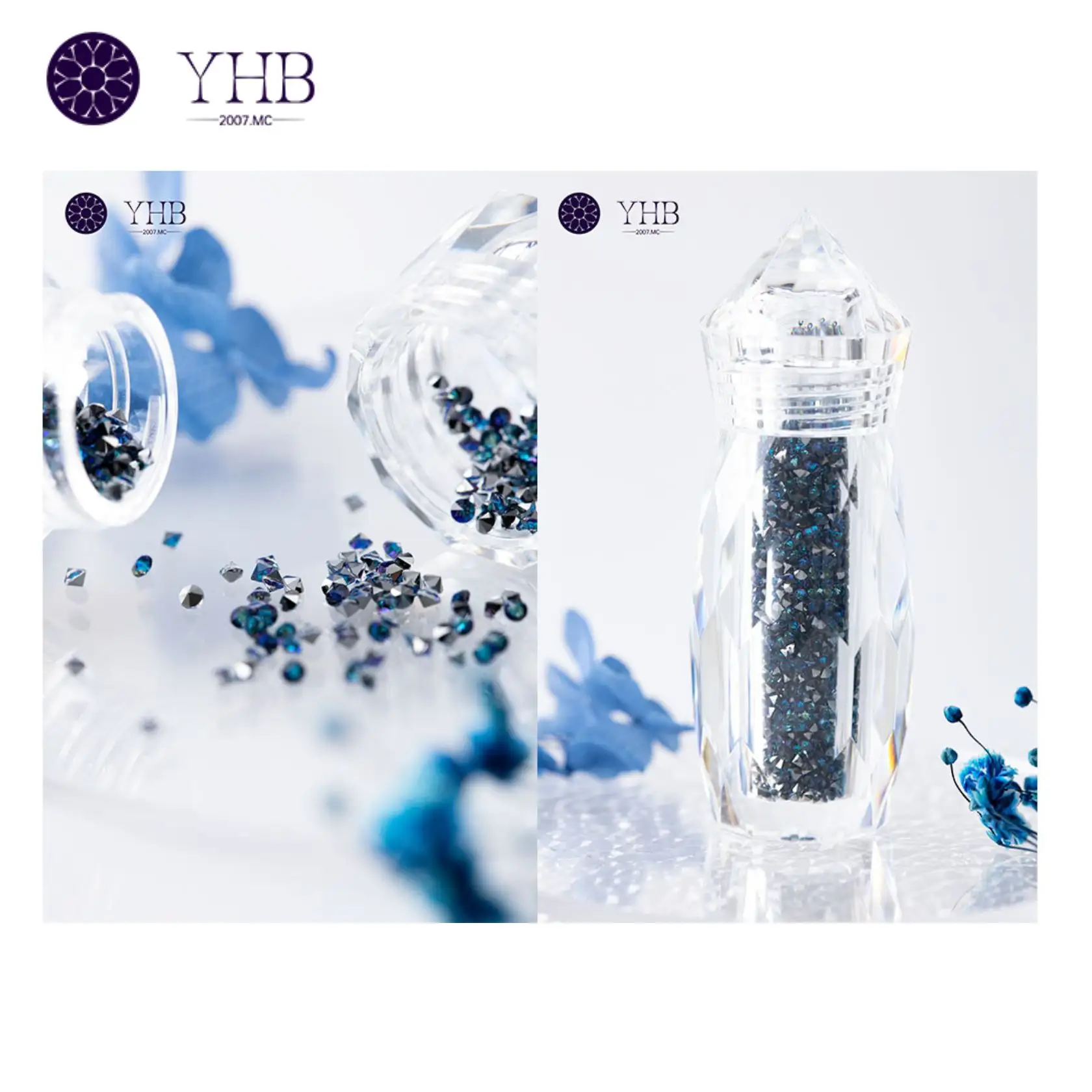 Strass de cristal de vidro em miniatura para nail art contemporâneo, diamantes de pontas duplas decorativas, mini elfos pequenos mistos
