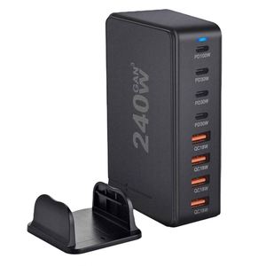 240W usb-c PD充电器台式USB C端口适配器快速充电技术9V/3A12V/3A15V/3A20V/5A28V/5A C型30W 100W输出