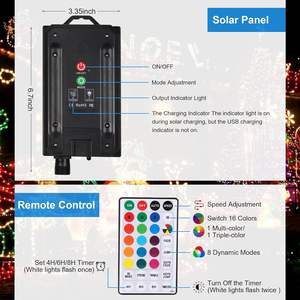 मल्टीकोर सौर क्रिसमस लाइट rgb रंग बदल सौर स्ट्रिंग रोशनी बाहरी जलरोधी घर परी प्रकाश स्ट्रिंग - Product Image 4