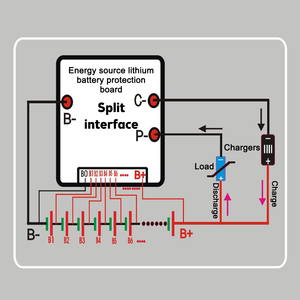 Placa de Protección de Carga de Batería de Litio, Módulo BMS de Protección de Control de Temperatura, Sobredescarga, 13S, 48V, 60A - Product Image 5
