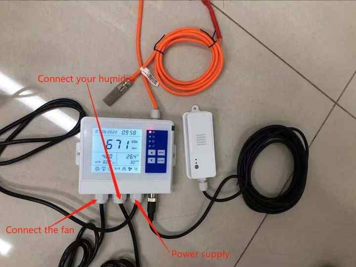 Mushroom Humidity CO2 Temperature Controller with Split Co2 Sensor Wall Mounted CO2 Controller for Mushroom