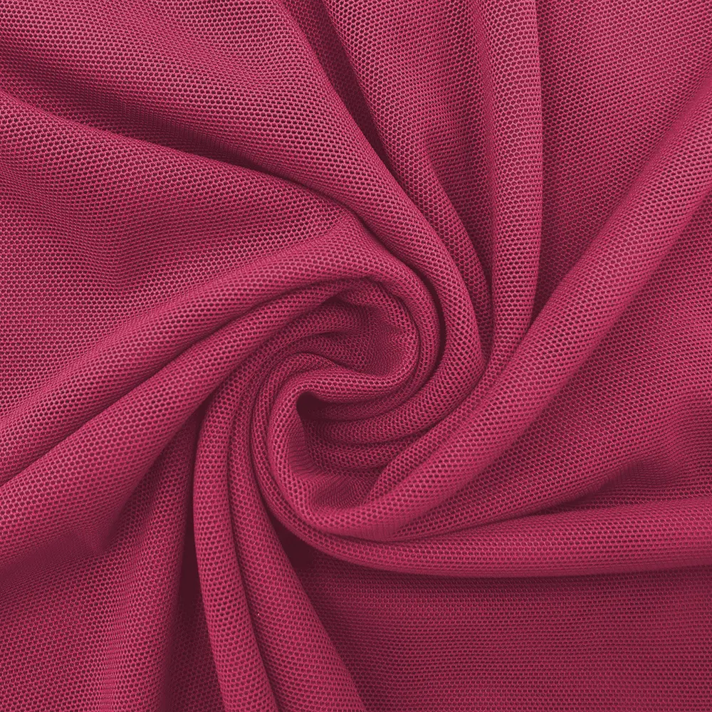 95% Nylon 5% Spandex Power Net Mesh-Stoff aus massivem Stretch-Tüll-Strick gewebe für Unterwäsche