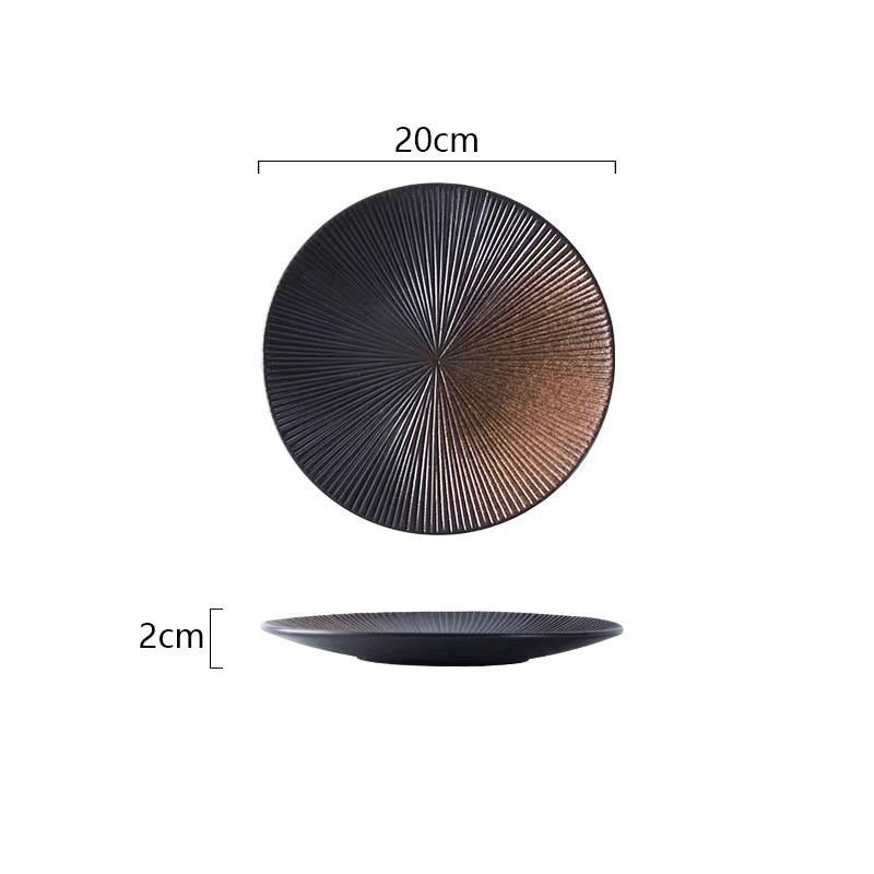Plato rayado de 8 pulgadas-negro A