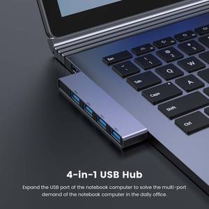 Estación de acoplamiento de concentradores USB múltiples de 4 puertos Convertidor de función OTG 4 en 1 Compatible con Pad Pro Características Adaptador USB tipo C - Product Image 2