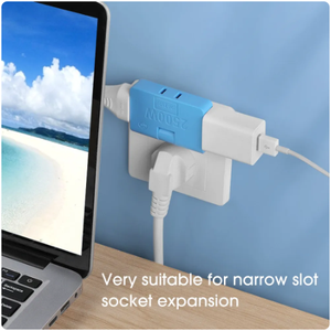 Convertidor de enchufe giratorio de EE. UU. de 180 grados, adaptador de salida inalámbrico, enchufe de extensión de EE. UU., enchufe múltiple, Mini Delgado 3 en 1 ABS - Product Image 5