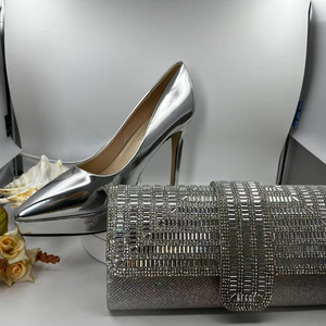 Giày Cưới Nigeria Và Túi Phù Hợp Với Xăng Đan Đính Đá Lấp Lánh Giày Cao Gót Cô Dâu Cho Nữ Bộ Giày Và Túi Xách Ý Nigeria - Product Image 1