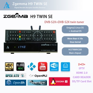 Receptores de satélite ZGEMMA H9 TWIN SE-Enigma2 Linux y sistema operativo Android, más de 2. 0 1, resolución 4K- 2160P, decodificador de TV - Product Image 2