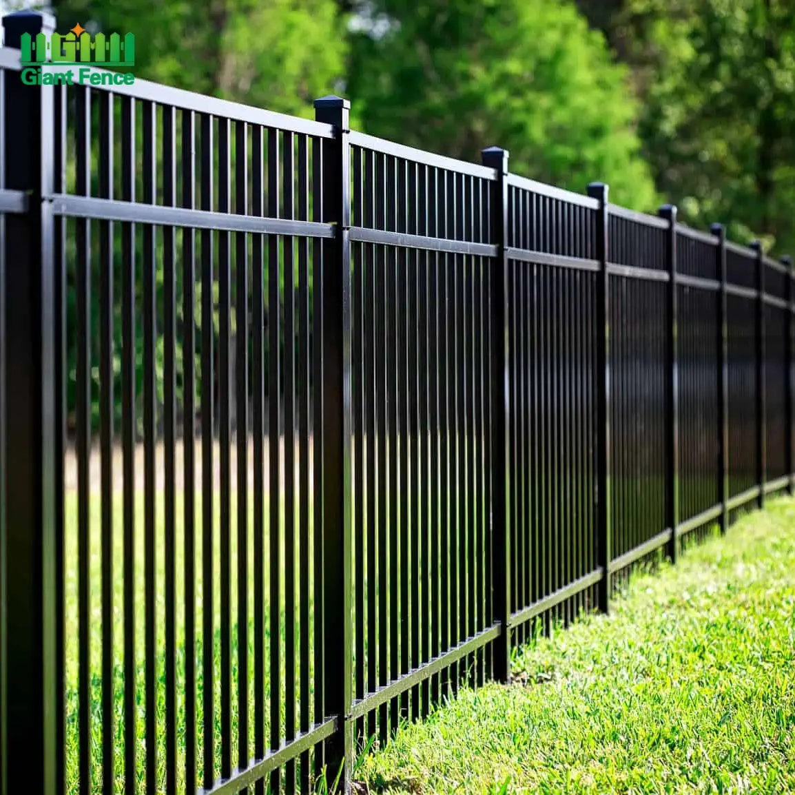 Palissade noire personnalisée panneaux en fer forgé étanche clôture tubulaire en acier maison jardin décoratif faible FSC fil porte de sécurité