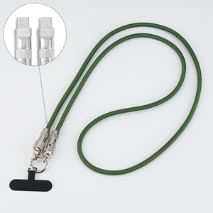 Fashionable Mobile Phone <strong>2</strong> <strong>in</strong> <strong>1</strong> Lanyard PD 60W C to C Charging Cable Zinc Alloy Lock TYPC C Cable for iPhone 16 Pro Max - Product Image 2