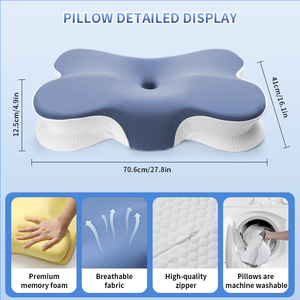 Büyük boy yavaş rebound özelleştirilmiş bellek köpük yastık ağrı kesici yastık uyku için ergonomik servikal yastık - Product Image 3