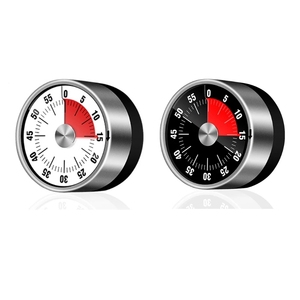 Timer da cucina meccanico visivo in acciaio inossidabile da 60 minuti con Timer magnetico per sveglia ad alto volume - Product Image 2