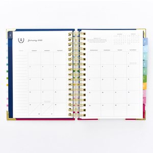 Caderno de folha de ouro personalizado, cobertura personalizada, jornal semanal, planejador semanal, jornada
