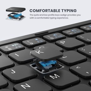 Teclado INGLÉS ÁRABE personalizado, teclado inalámbrico, teclado Bluetooth plegable con teclado numérico táctil grande - Product Image 3