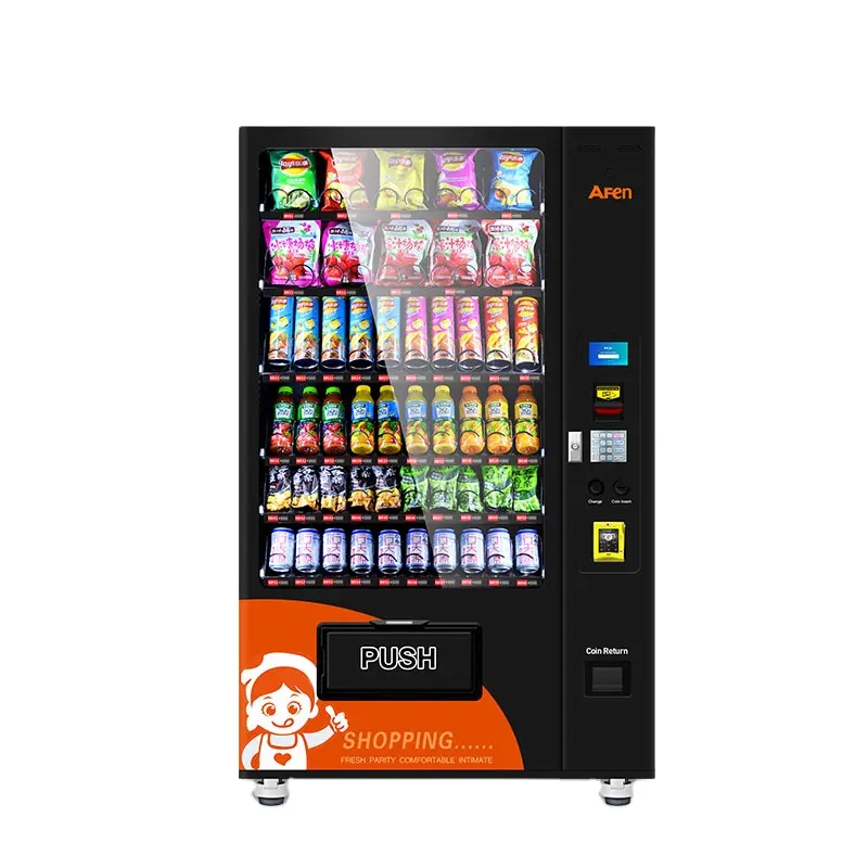 Máquina Expendedora de refrescos Afen Snack Automaten Máquina expendedora refrigerada para ventas